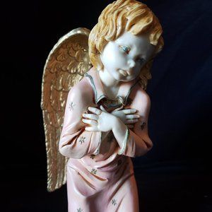 SOLD VTG Kneeling  Angel  (Depose Italy - Pink/Gold)